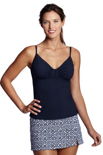 Women's Beach Living Shirred Tankini Top