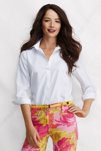 Women's 3/4-sleeve Solid Supima No Iron Shirt