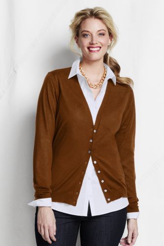 Women's Plus Long Sleeve Summer Supima Cardigan