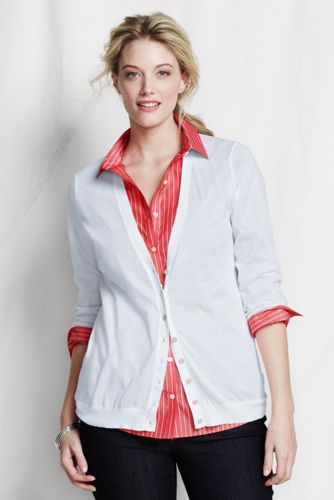 Women's Plus Long Sleeve Summer Supima Cardigan