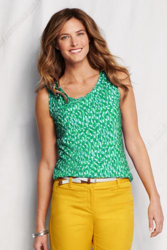 Women's Print Lightweight Cotton Modal Scalloped Shell