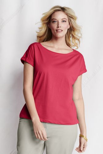 Women's Plus Lightweight Jersey Boat Neck Tee
