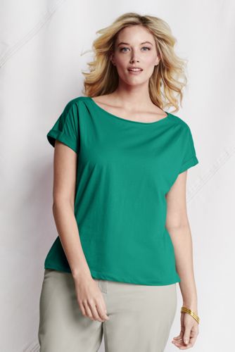 Women's Plus Lightweight Jersey Boat Neck Tee
