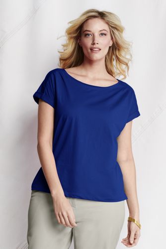 Women's Plus Lightweight Jersey Boat Neck Tee
