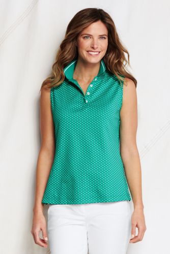 &Auml;rmelloses gepunktetes Pima-Polo f&uuml;r Damen
