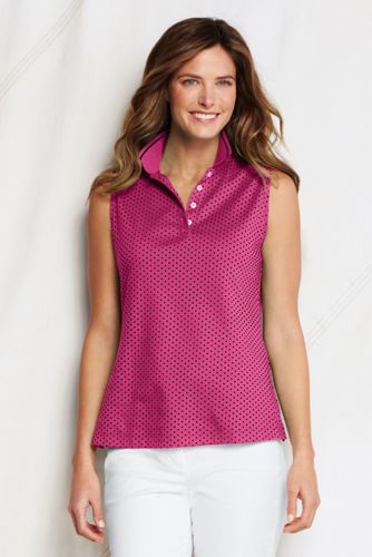 &Auml;rmelloses gepunktetes Pima-Polo f&uuml;r Damen