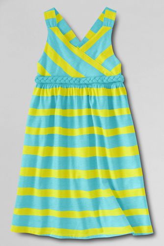 Girls' Knit Crossover Braided Bodice Dress
