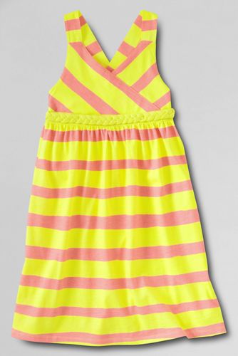 Girls' Knit Crossover Braided Bodice Dress