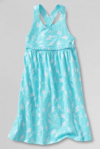 Girls' Knit Crossover Braided Bodice Dress