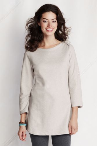 French Terry-Tunika mit Roll&auml;rmeln f&uuml;r Damen