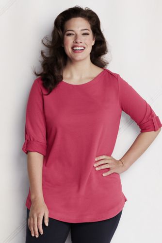 Women's Starfish Elbow Sleeve Terry Boatneck Top