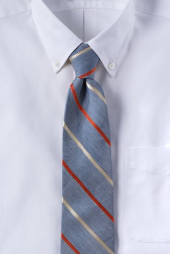 Men's Rustic Silk Linen Stripe Necktie
