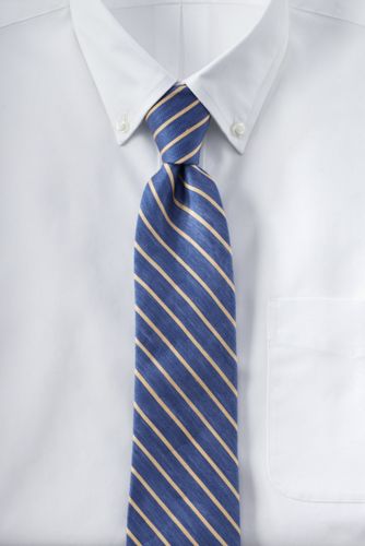 Men's Silk Linen Herringbone Stripe Necktie