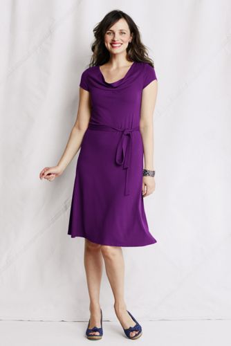 Women's Knit Drape Yoke Dress