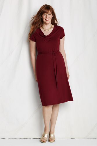 Women's Knit Drape Yoke Dress