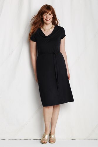 Women's Knit Drape Yoke Dress