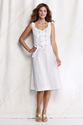 Women's Seersucker Surplice Dress