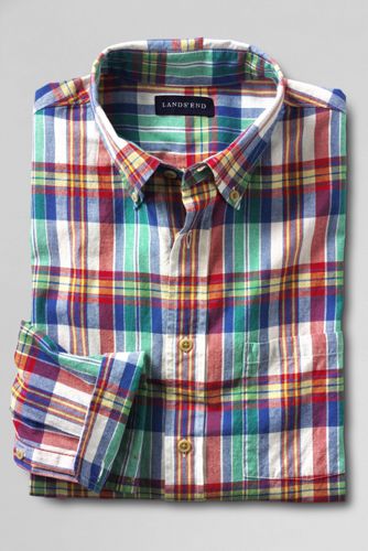 Men's Long Sleeve Blue Star Madras Shirt