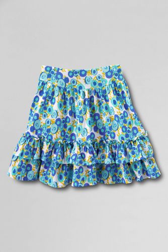 Girls' Full Ruffle Pattern Tiered Skort