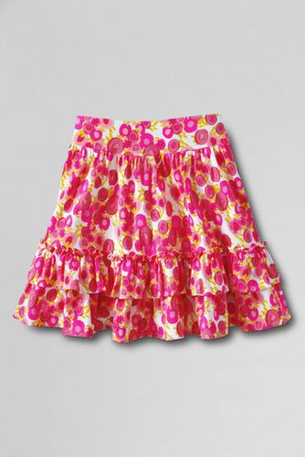  Girls' Patterned Full Ruffle Tiered Skort 