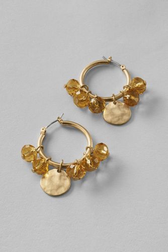 Women's Coin Charm Hoop Earrings