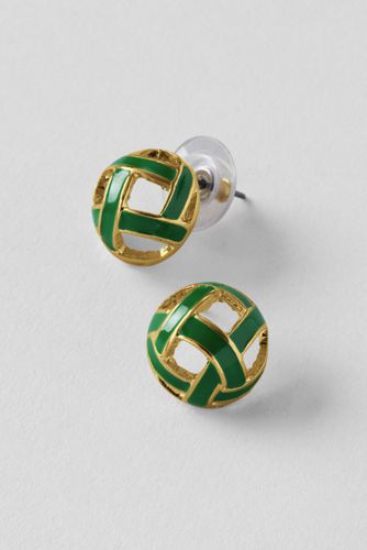 Women's Enamel Stud Button Earrings