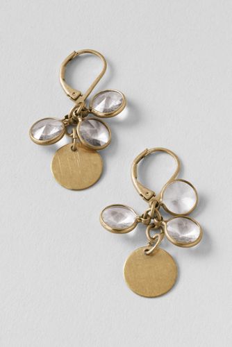 Women's Stone Disc Drop Earrings