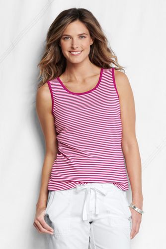 Women's Striped Cotton Interlock Vest