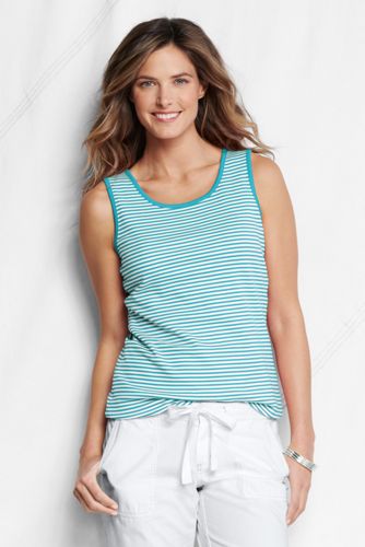 Women's Striped Cotton Interlock Vest
