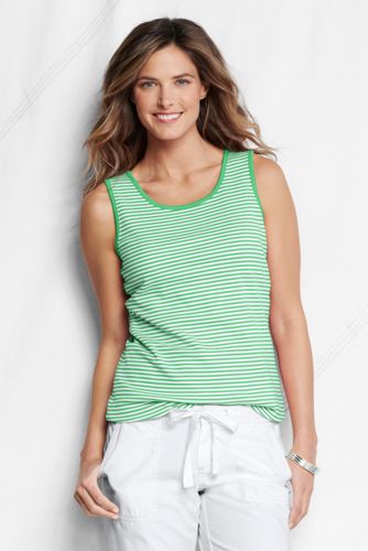 Women's Striped Cotton Interlock Vest