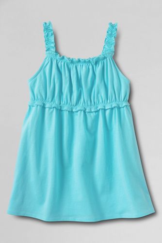 Girls' Gathered Bodice Solid Tank Top