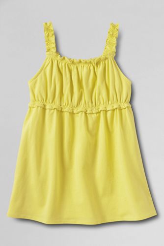 Girls' Gathered Bodice Solid Tank Top