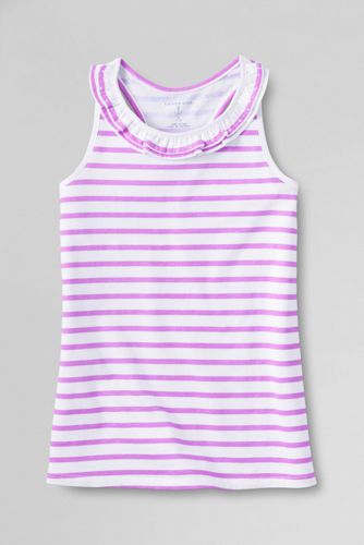 Girls' Neon Stripe Ruffle Tank Top