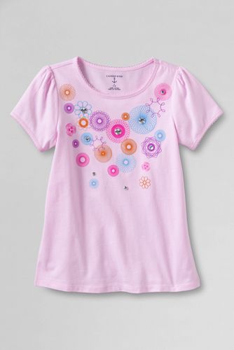 Girls' Short Sleeve Picot Edge Spirograph Graphic T-shirt