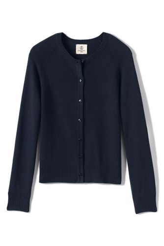 School Uniform Girls' Long Sleeve Performance Fine Gauge Cardigan