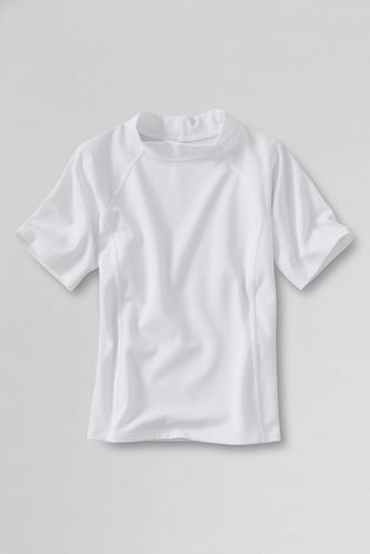 School Uniform Girls' Short Sleeve Solid Rash Guard