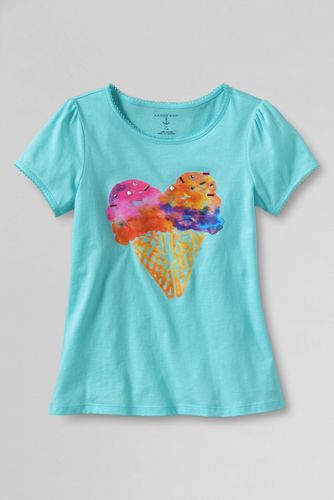 Girls' Picot Edge Ice Cream Heart Graphic T-shirt