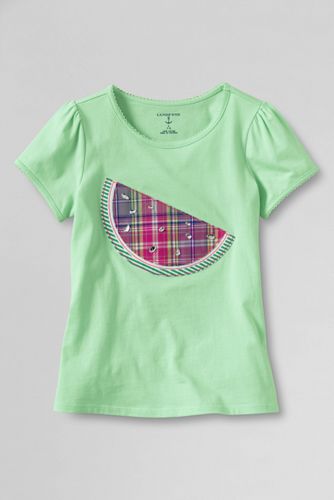 Girls' Short Sleeve Picot Edge Watermelon Graphic T-shirt