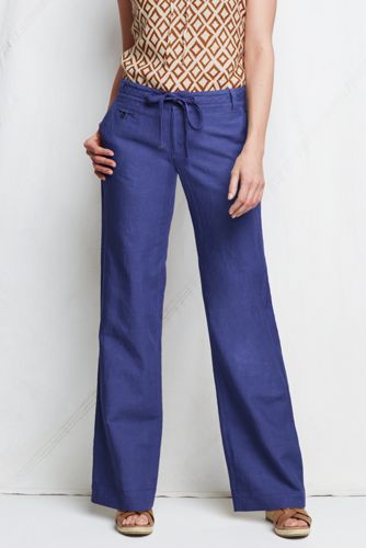 Women's Linen/Cotton Wide Leg Trousers