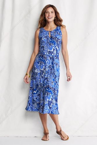 Women's Rayon Jersey Pattern Keyhole Dress