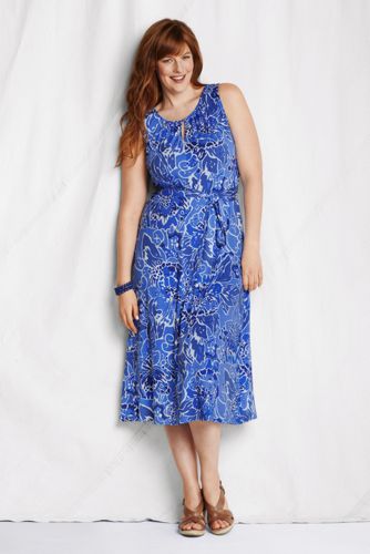 Women's Rayon Jersey Pattern Keyhole Dress