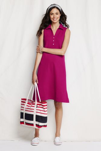 Women's Sleeveless Stretch Piqu&eacute; Polo Dress