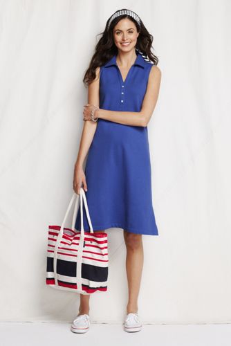 Women's Sleeveless Mesh Polo Dress