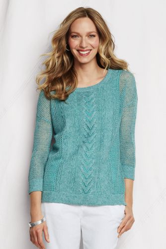 Women's Linen/Cotton Three-quarter sleeve Marl Tunic