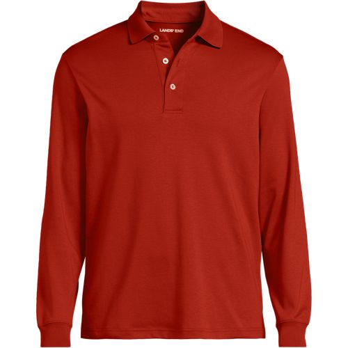 Men's Long Sleeve Cotton Supima Polo Shirt | Lands' End