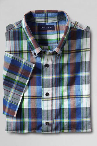 Men's Short Sleeve Navigator Blue Madras Shirt