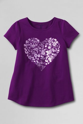 Girls' Short Sleeve Baseball Hem Graphic T-shirt