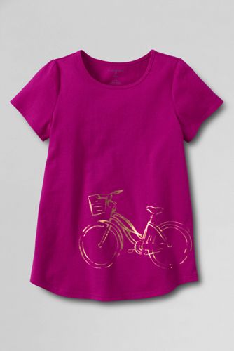 Girls' Short Sleeve Baseball Hem Graphic T-shirt