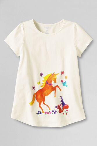 Girls' Short Sleeve Baseball Hem Graphic T-shirt