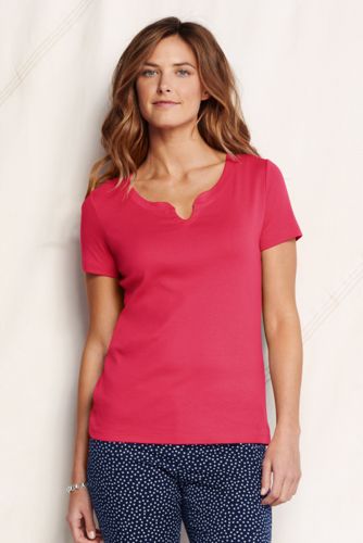 Women's Cotton Rib Notch Tee